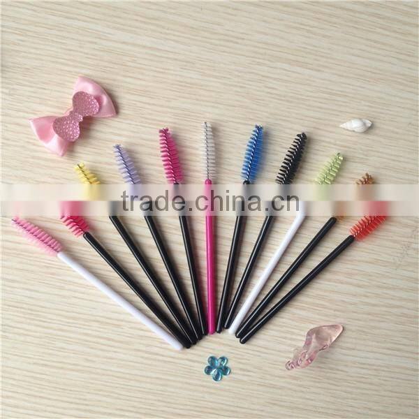 BLUEFRAG Eyelash Brush One-Off Disposable Synthetic Fiber Mascara Applicator Wand Brush Pink Rose Red Black 7 Colors 50 Pcs