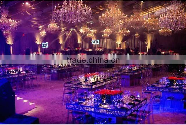 iron fram wedding table,glass dining table for wedding