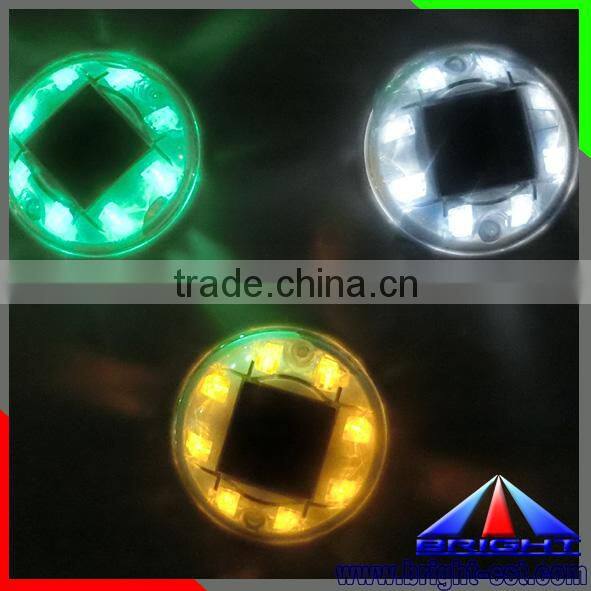 ip68 2*2pcs superbright LED traffic lights ,6pcs 5mm ultra bright LEDs Aluminum Solar Road Stud