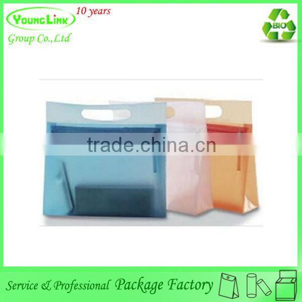 Transparent soft cosmetic bag/EVA zipper makeup tools bag/toiletry bag with handle