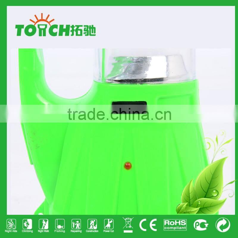 Multifunctional LED Plastic Solar Rechargeable Flashlight Lamp With Charger Plastic Camping Light Lamps