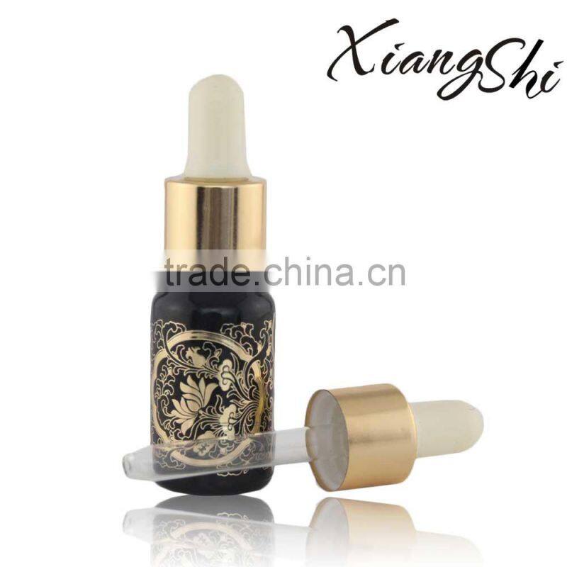 20ml gold hot stamping glass essential oil bottle with plastic cap/dropper