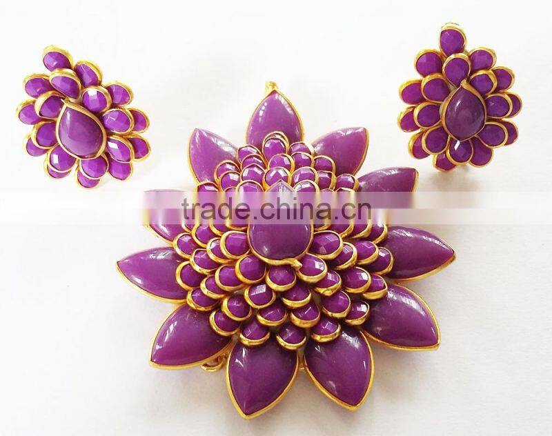 Pacchi Pendant Set with Earring Traditional Jewelry PS 24