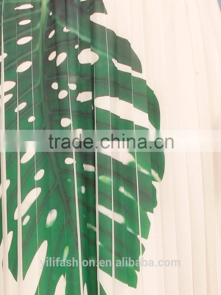 2015 spring fashion designer ladies skirts chiffon pleated girls maxi skirts