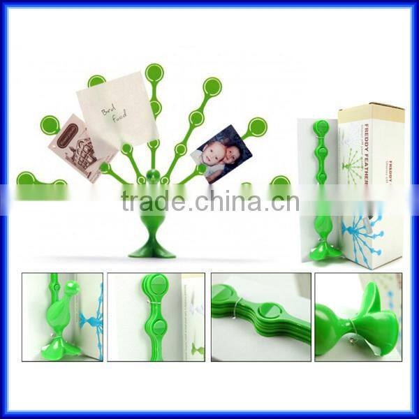 Interesting peacock name card and memo card holder, office desk peacock note card holder ID card holder