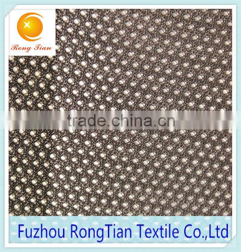 2015 Wholesale polyester warp knitted shinny small hole mesh fabric for bags lining