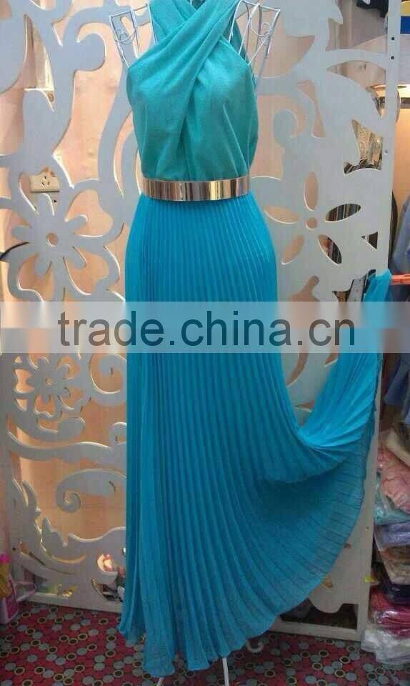 hot sale lady sex dresses, women dress for party,long cross hanging neck dress