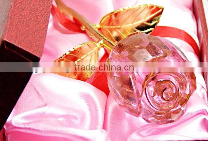 factory directly sale AAA k9 crystal miniature rose flower for wedding gift decoration home