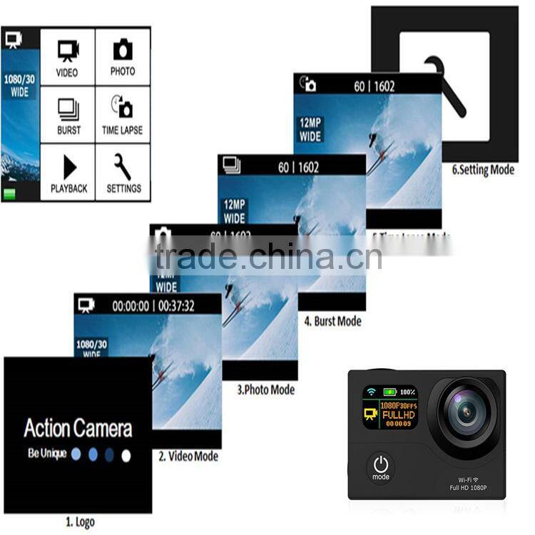 China Factory Supplier Cheap 1080P Full HD Dual Screen Outdoor Sport DV Camera