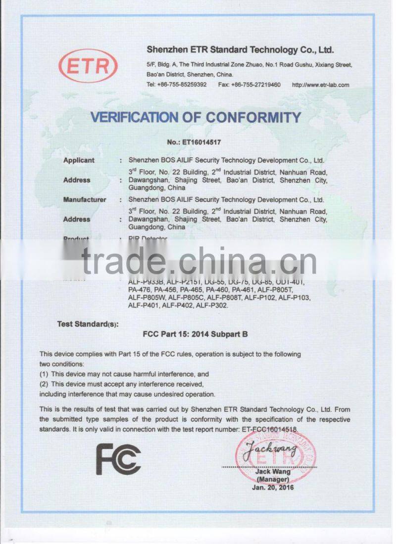 Top Selling Factory Price Wired Gas Detector (ALf-G033)