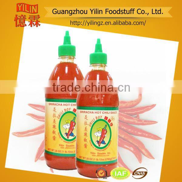 2015 hot selling 485g red thai sriracha chili sauce