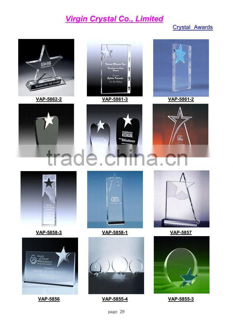 Blank Mixed Colored Crystal Plaque Awards for Novelty Gift