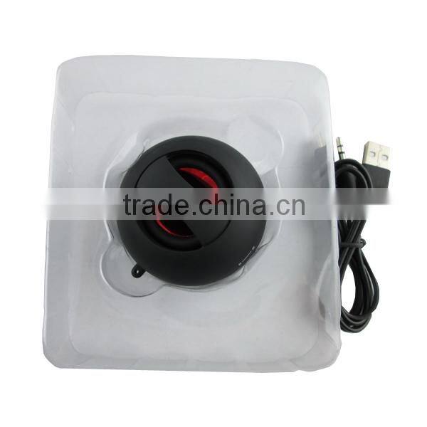 cheap hamburger shape loud speaker fashion mini round speaker for laptop/smartphone/MP3/MP4