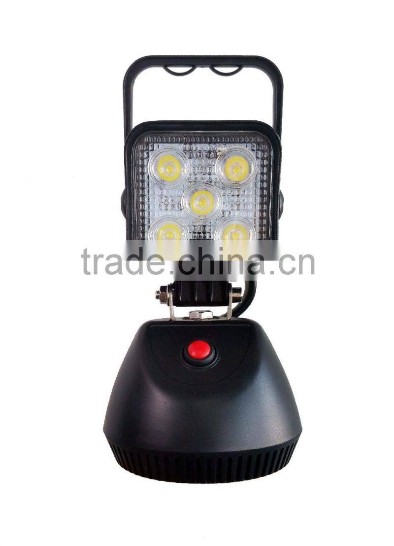 Factory direct offer IP68 Waterproof Portable15W magenitic rechargeable Auto LED work light with handle
