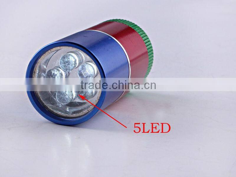 Colorful Mini Aluminum LED Torch with 5LED