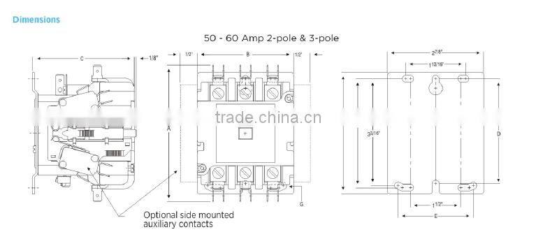 UL siemens electrical contactor air compressor protect definite purpose ac contactor 3Pole 50Amp 24Vac