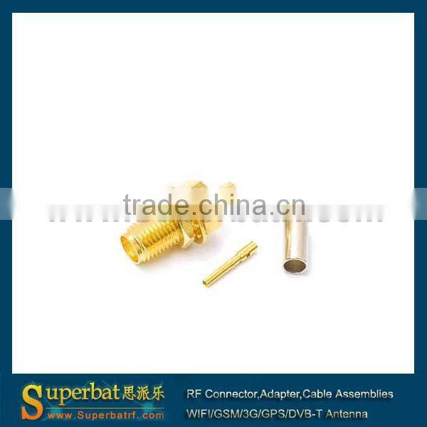 50Ohm sma bulkhead adapter female connector PTFE
