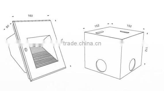 2015 Outdoor lighting 6W square led curtain wall light IP65 wall mount led light