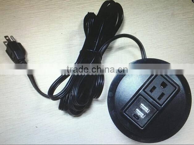 desktop round usa type usb power data socket outlet