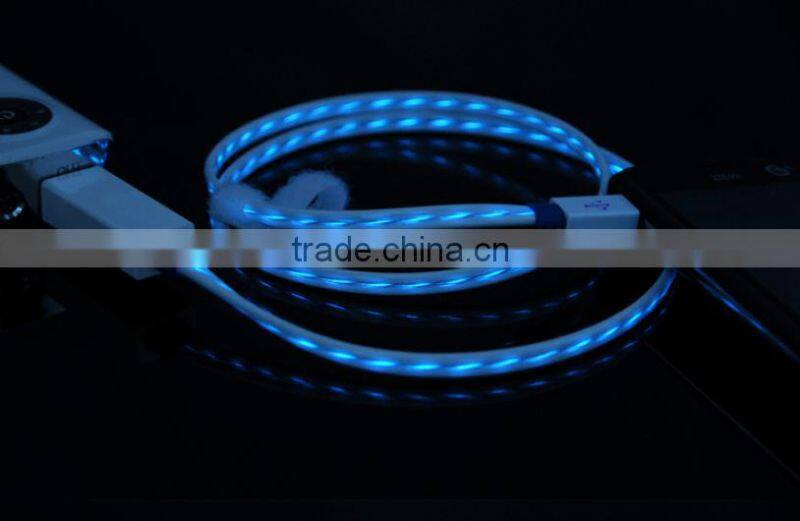 New Products Charging Cable Light up LED Flowing Cable for iphone 6s