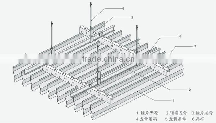 interior decoration SLC aluminum suspended false ceiling