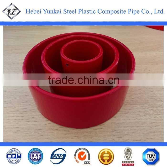 Groove clamps or flange connected fire plastic coated steel pipe