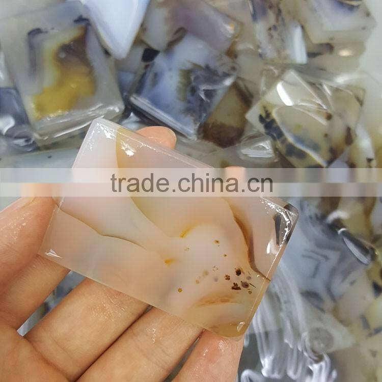 Rectangle-shaped Polished Agate Stone Slab Pendants