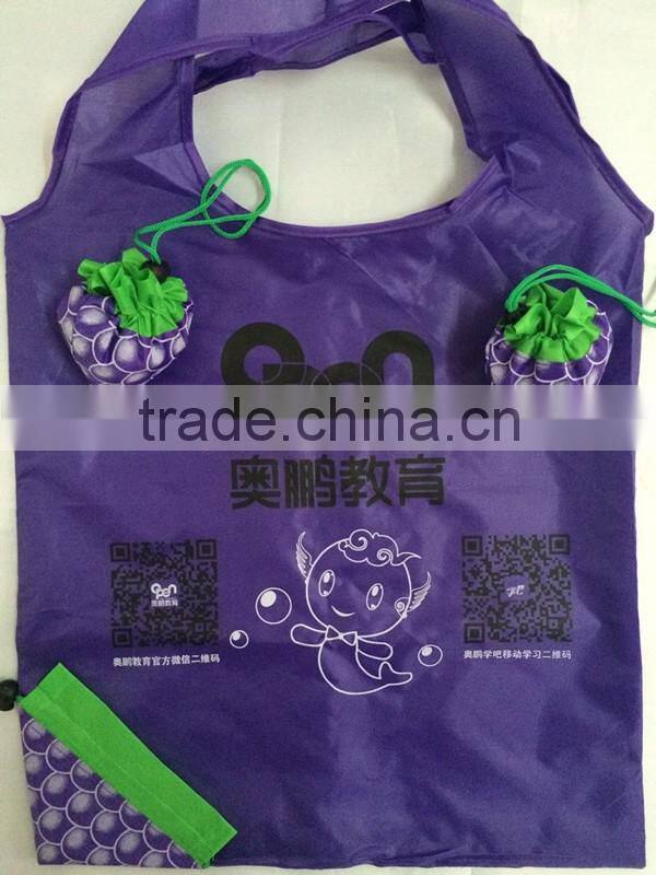 Customized Sublimation Printing Polyester Folding Shopping Bag gift for kids/girl