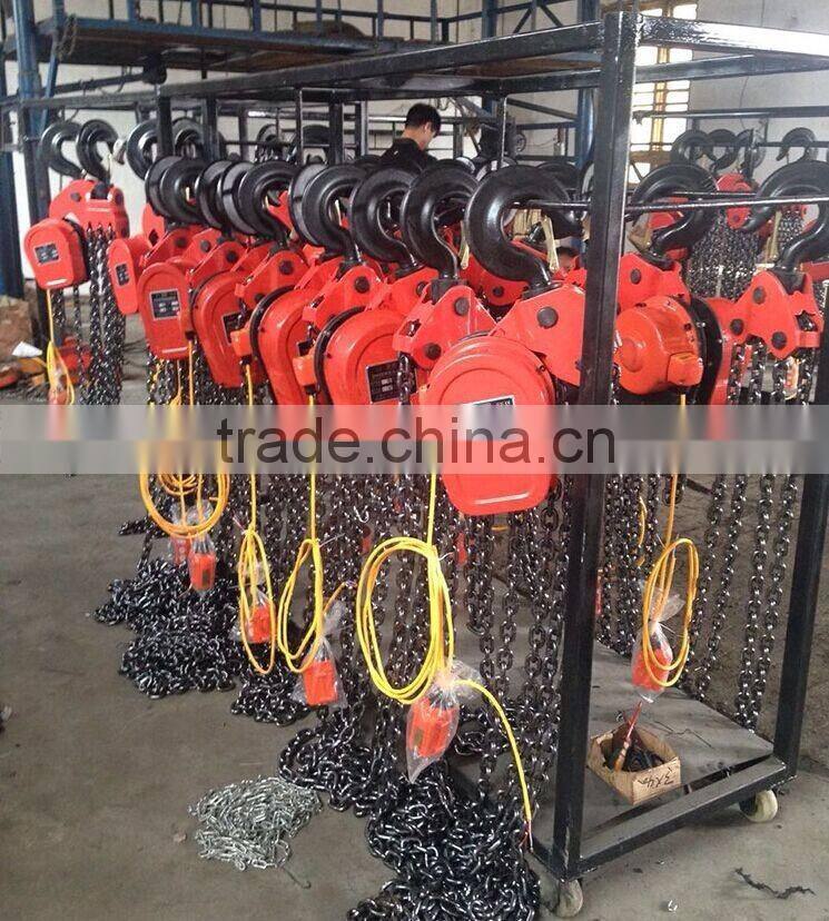 Portable 380v DHS type electric chain 3 ton hoist crane