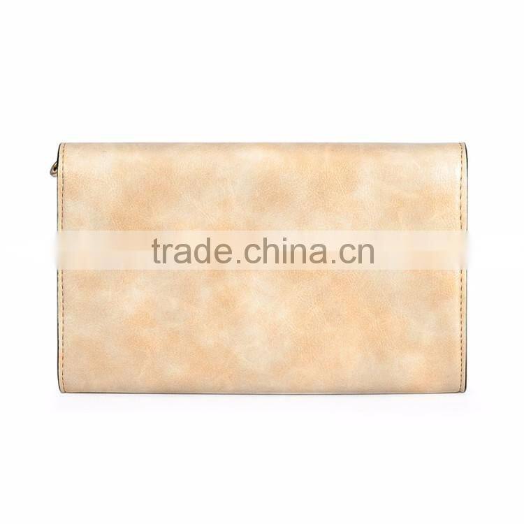 Factory Top Grade Quality Gold Lady Purses Messenger Bags Women PU Leather Clutch Bags