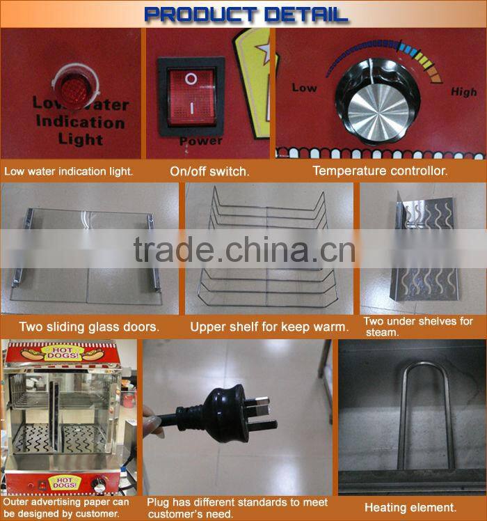 CE Approval Electric Hot Dog Steamer For Sale