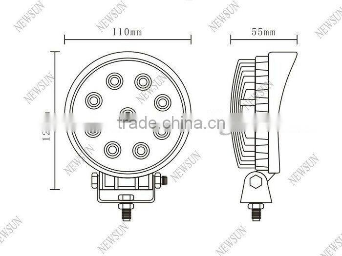 Super Bright 12V Driving Worklight Square for for truck,agricultural,machine,heavy duty,boat,marine 27W LED Work Light