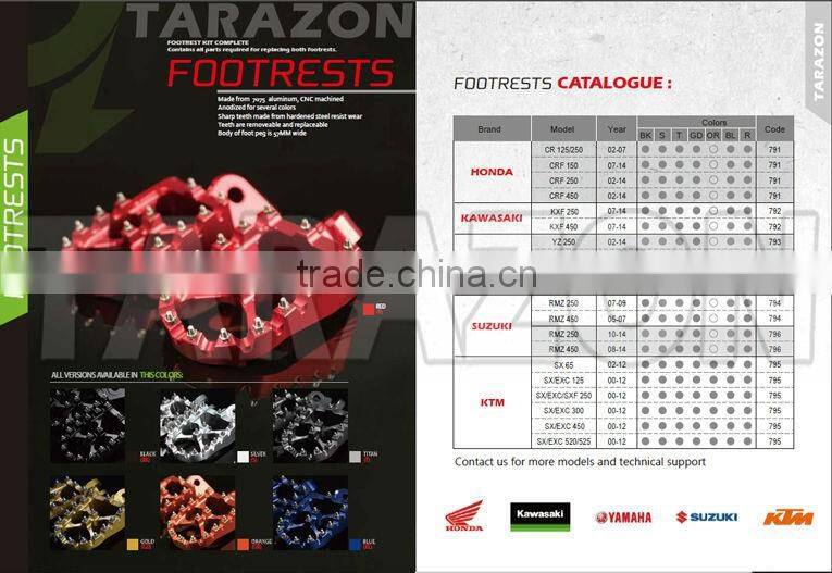 57mm Width CNC Aluminium MX Offroad Foot pegs Footrest For KAWASAKI KXF250 KXF450 2007 08 09 10 11 12 2013