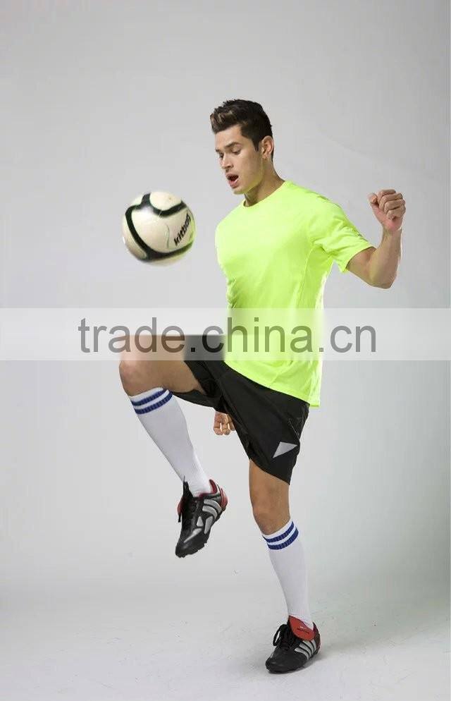 Daijun oem high quality breathable men cheap fluorescence polyester soccer uniforms set for adult