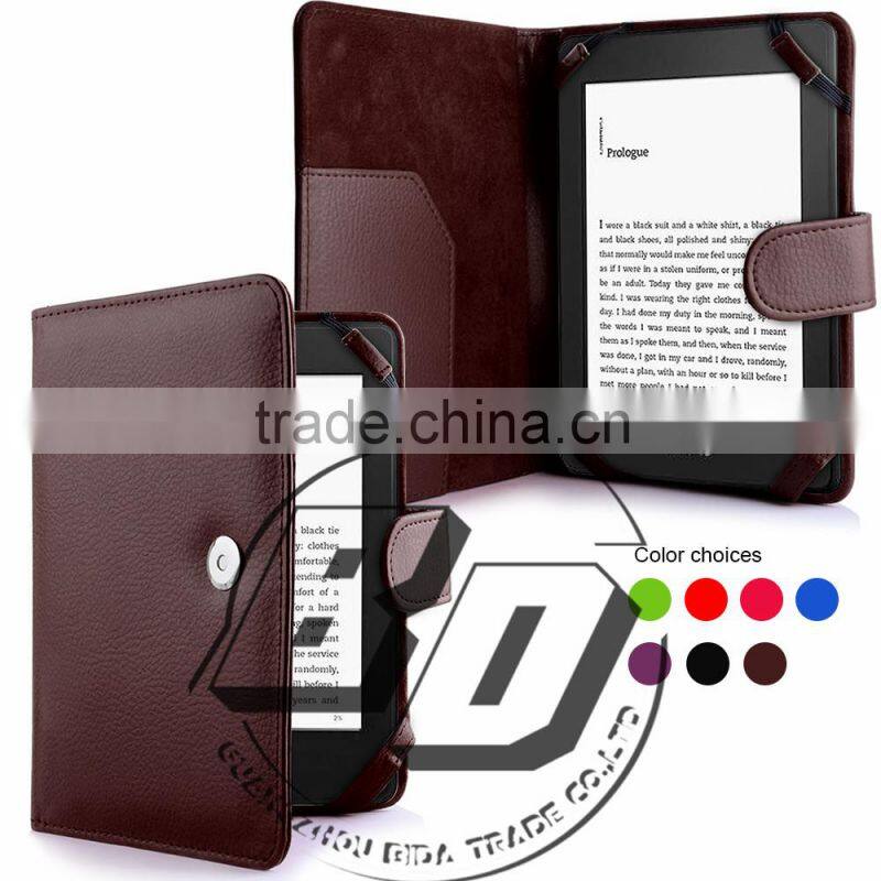 Newest Stylish Litchi Texture Plain Flip PU Leather Case For Amazon Kindle Paperwhite 3/2/1 fast delivery