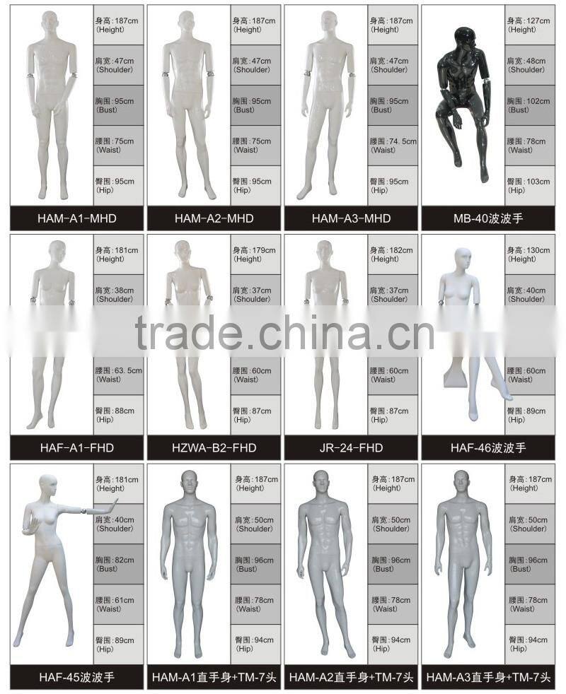 Wholesale fiberglass brand custom gun black chrome hot sex perfect girl mannequins