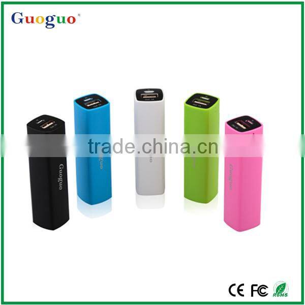 2016 New Design Colourful Fashion Power Bank 2600mah Portable Charger for Samsum Galaxy S6, Lenovo, Xiaomi