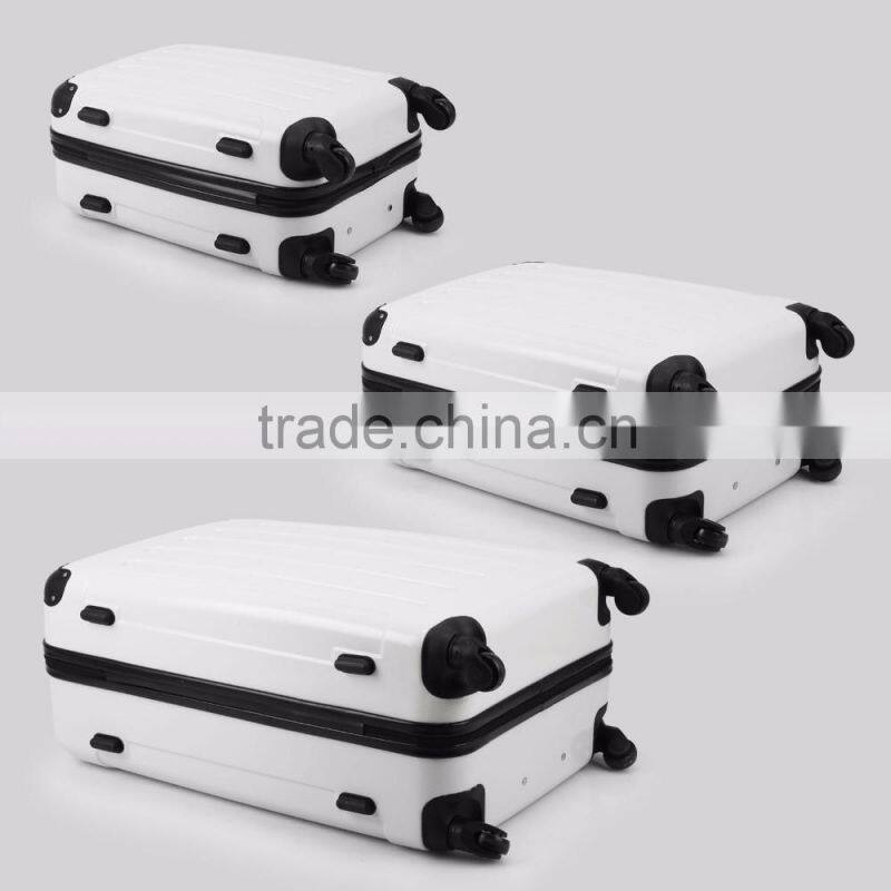 New 3PCS Silver Carry On Luggage Set Trolley Suitcase Travel Bag Spinner ABS PC