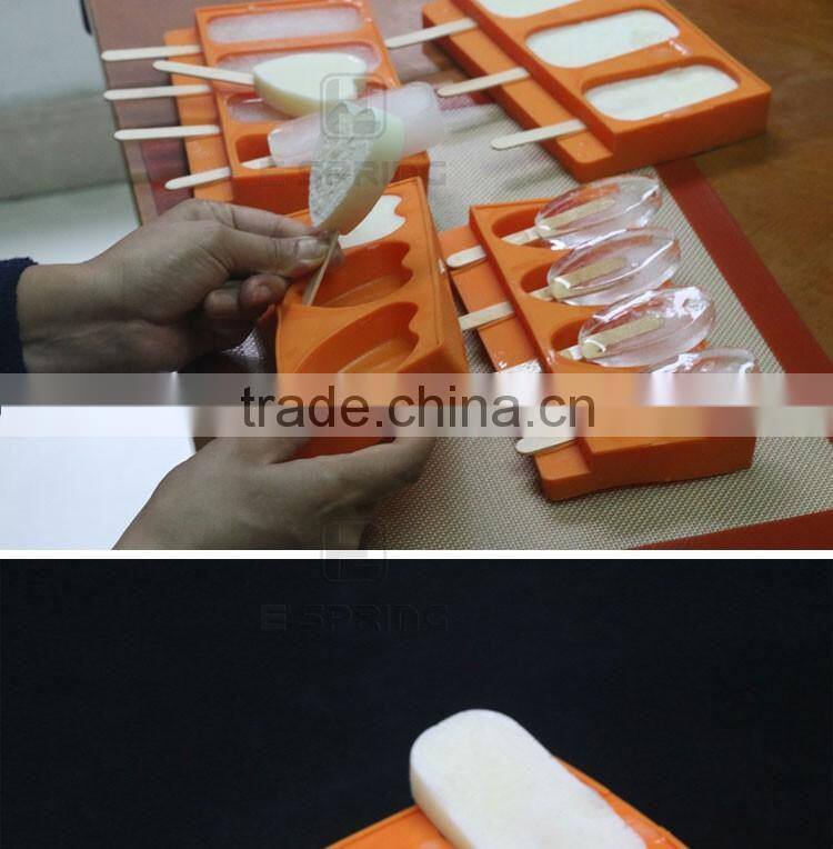 Classic 3 pieces Silicone Easy Cream Mini Ice Cream Bar Mold