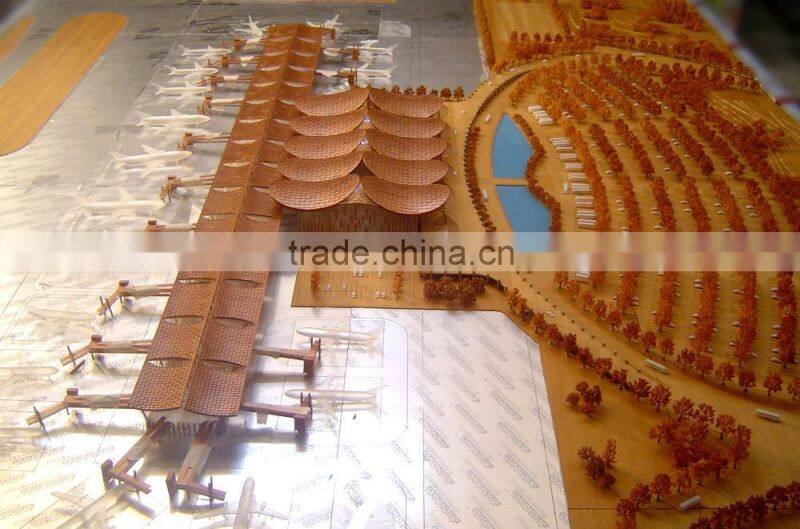 wooden airport architectural scale model maker/building model making service