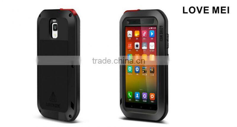 love mei aluminum waterproof case for xiaomi 4 LOVE MEI Case Metal Gorilla Glass Cover case for xiaomi 4 love mei