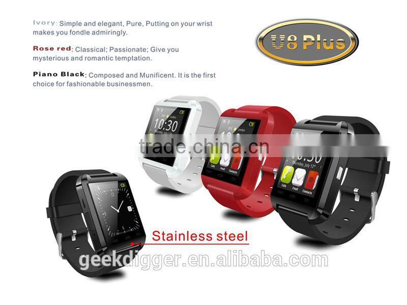 U watch u8+ Bluetooth Wrist Watch Fashion Smartwatch-White