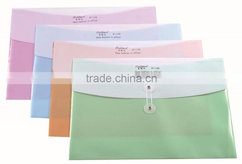 Office Stationery PP A4 Colorful Envelope holder With Rope