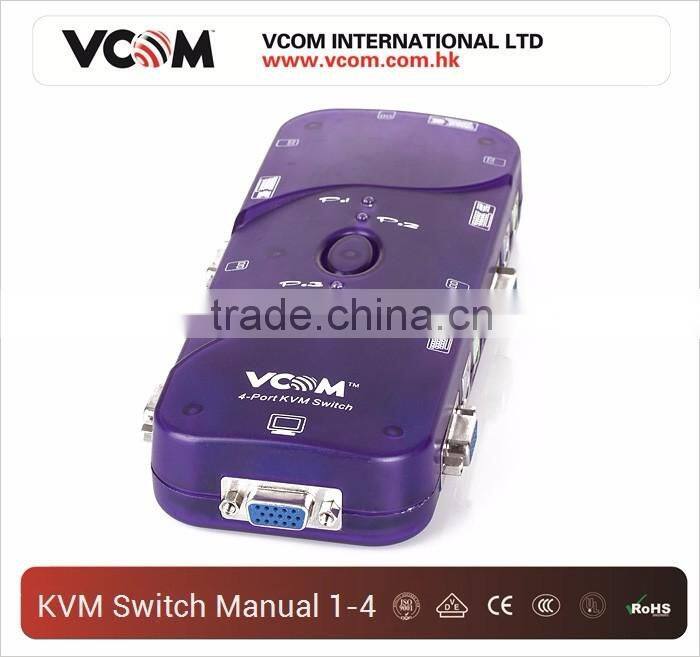 High Quality 1 to 4 Ports Push Button Auto KVM Switch