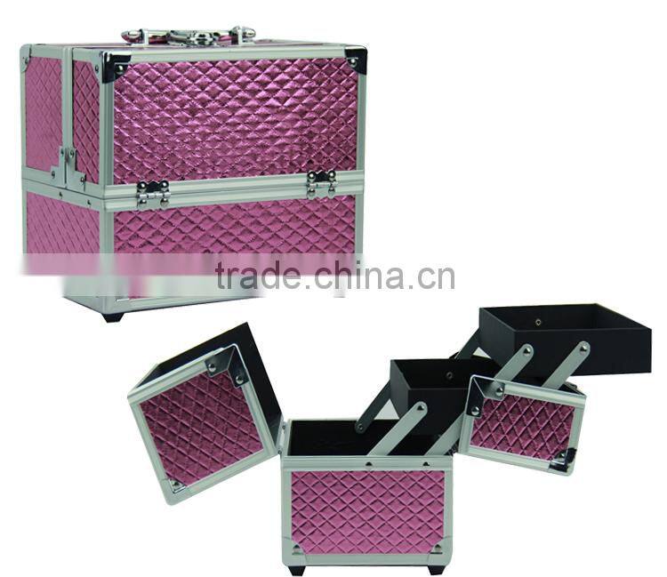 Popular Product Beauty PU Double Open Hard Aluminum Vanity Case