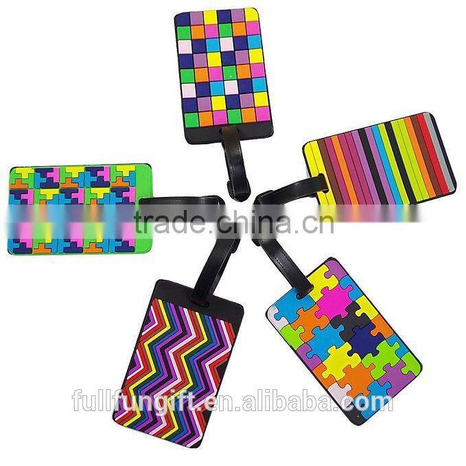 Fashion travelling airplane silicone silicone rubber tags with Genuine Leather Strap