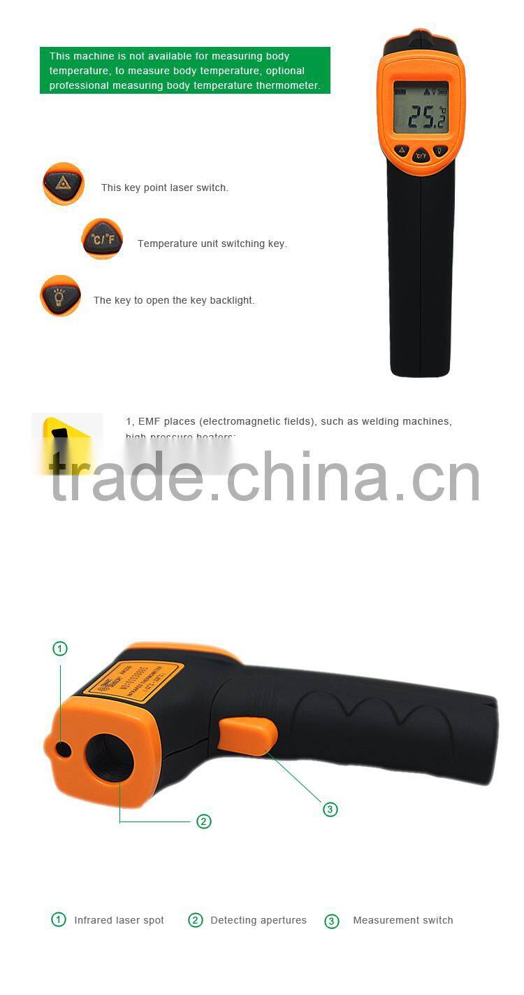 AR320 Digital Non Contact Laser Food Temperature Meter With Backlight Function