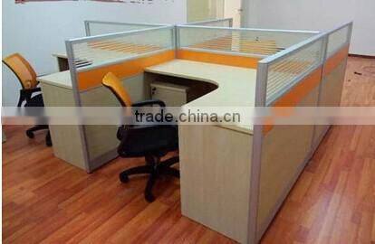 cheap price aluminum alloy partition 4 person office table design