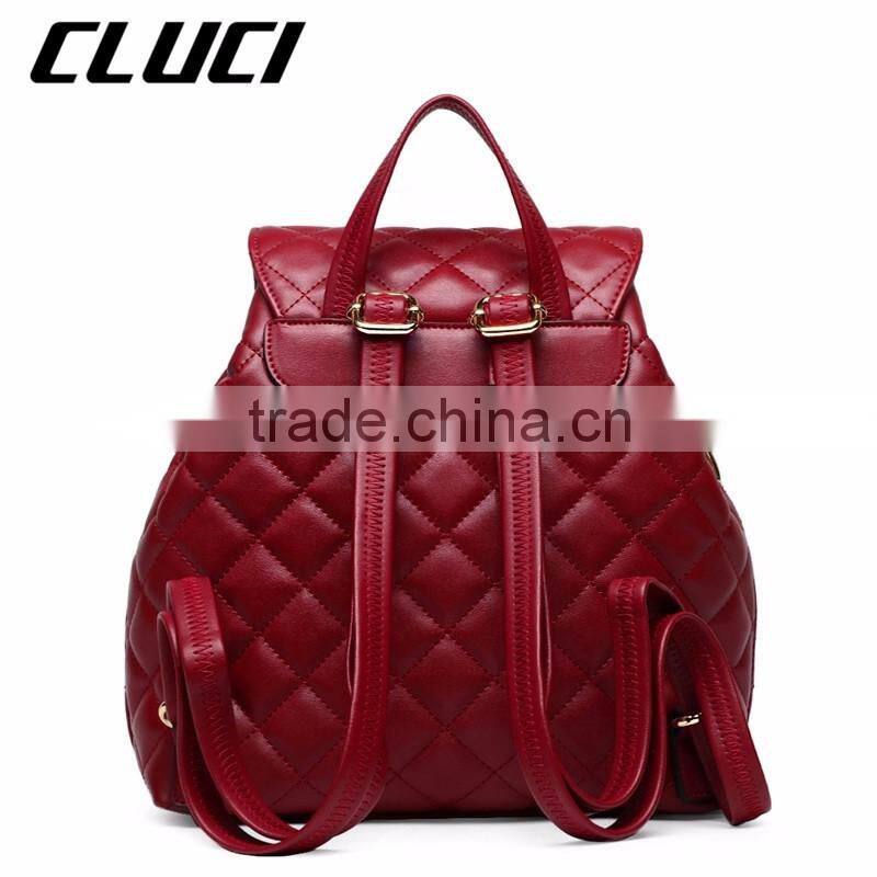 leather plaid girls branded college bag backpack stylish with chain