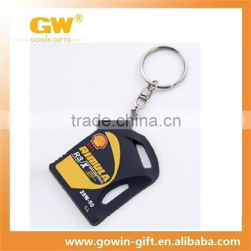 Famous brand own designs custom rubber promotional keychain